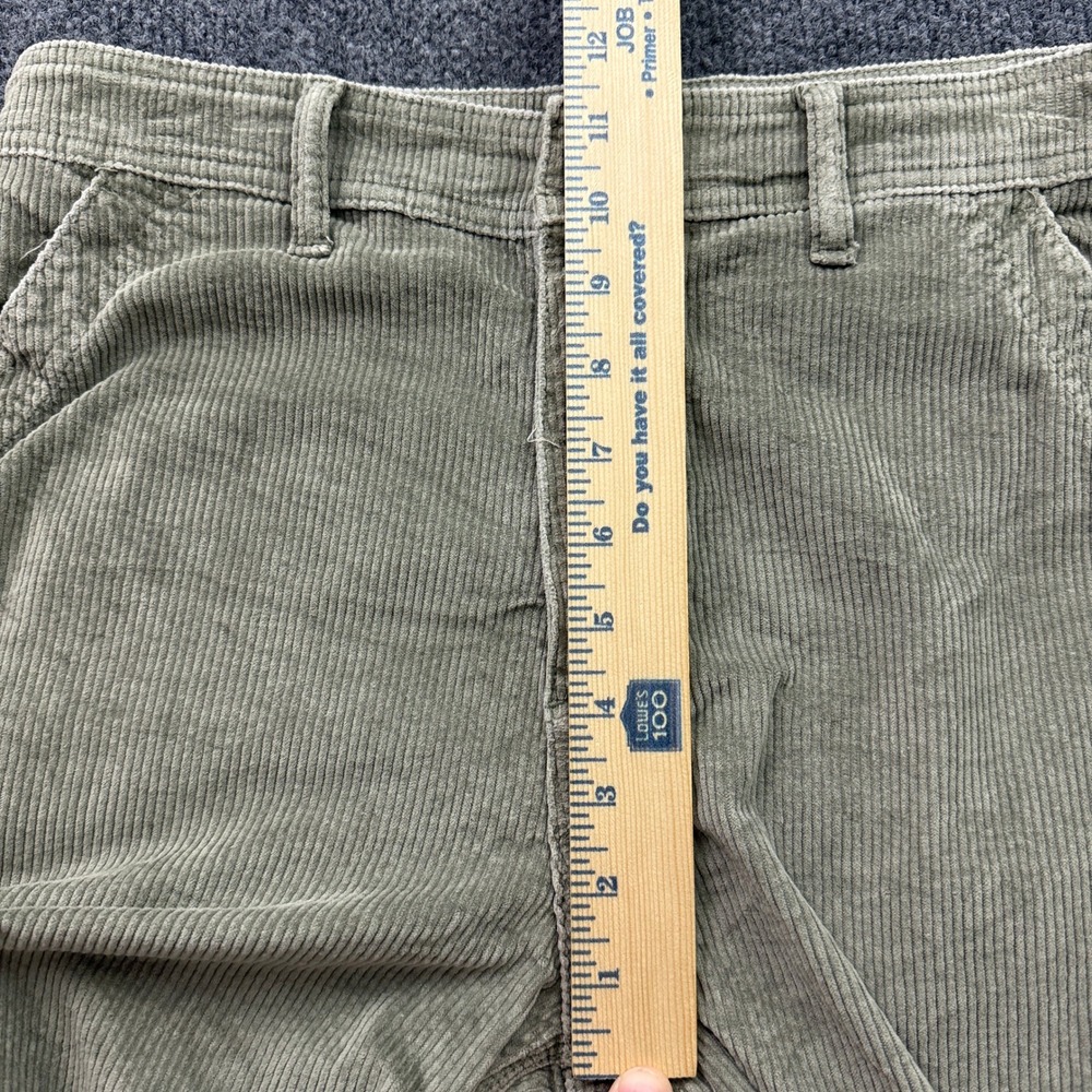 American Eagle Cargo Pants Womens 10 Green Tan Corduroy Wide Leg Skater Baggy - Picture 13 of 16
